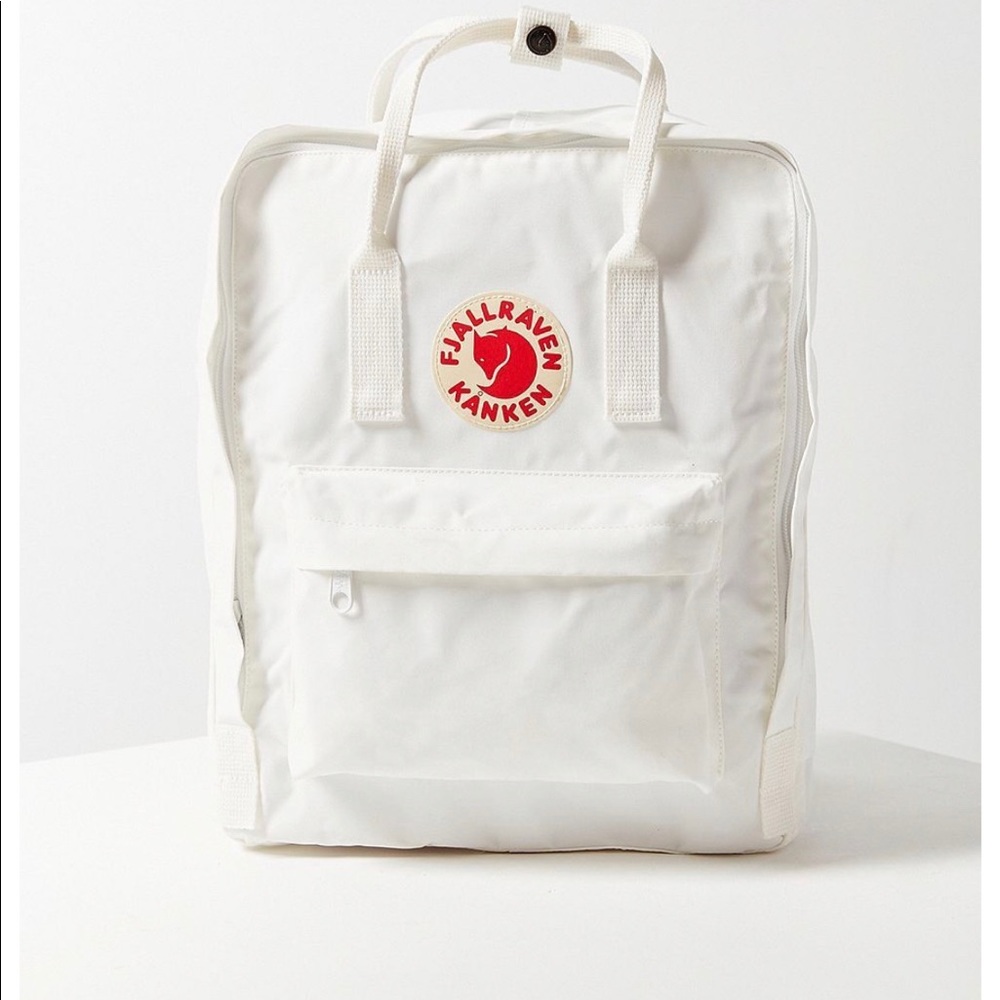 White fjallraven kanken backpack